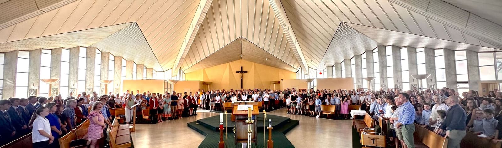 The congregation gathered for Mass inside St Joseph's Church