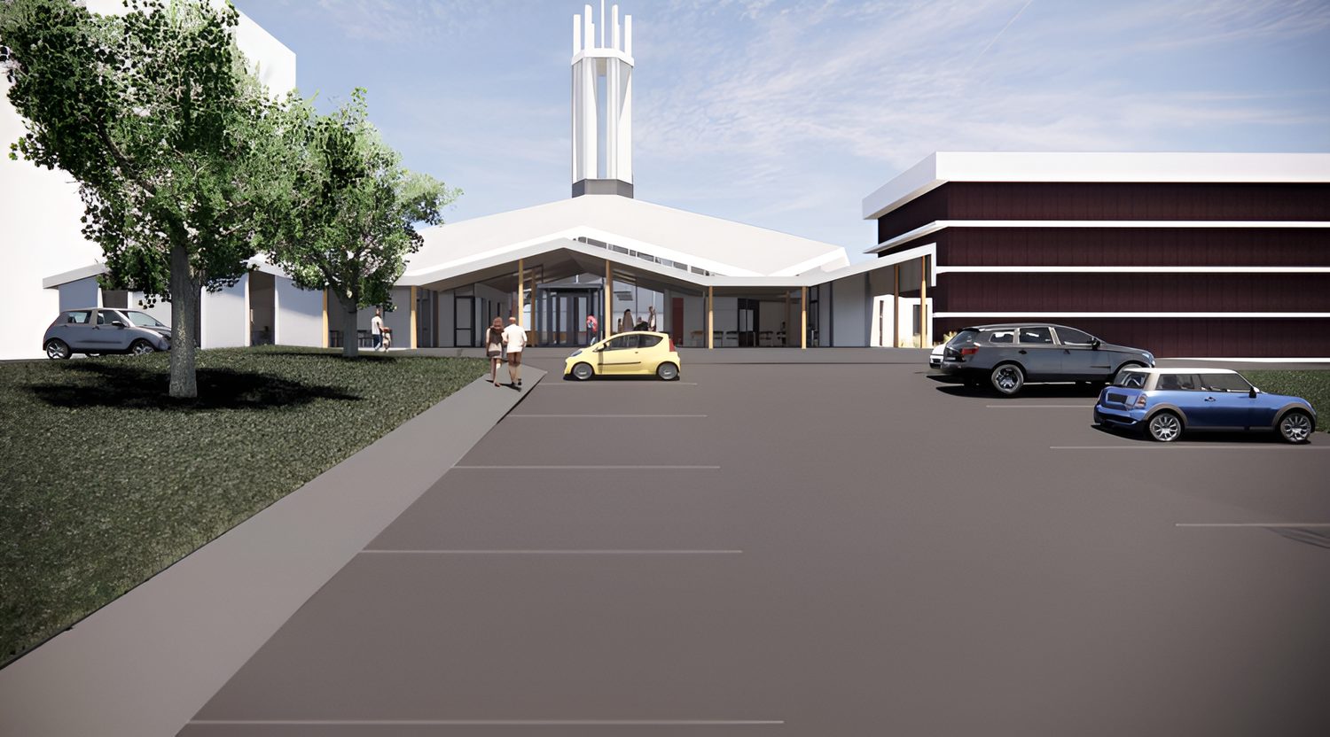 Architectural render of the proposed new parish centre