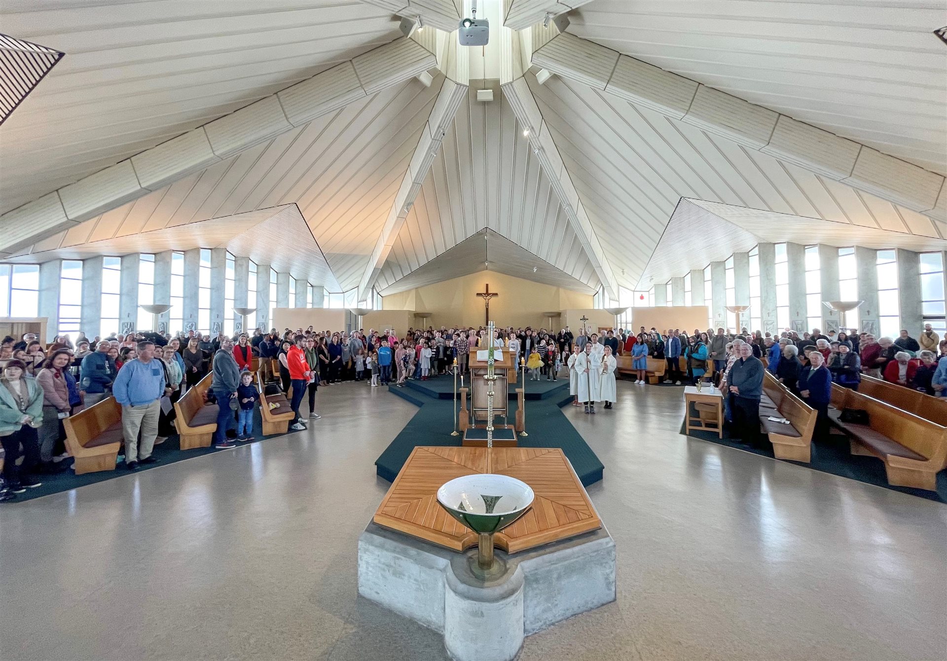 The congregation gathered for Mass at the Catholic Parish of New Plymouth